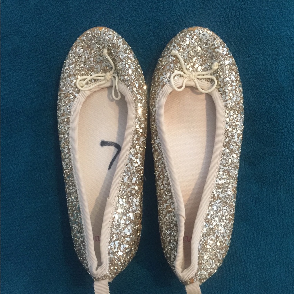 Girls size 13 Crewcuts glitter flats